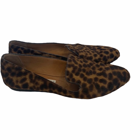 VERONICA BEARD Griffin Calf Hair Leather Leopard Cheetah Loafers Made Italy 37 - Picture 3 of 9